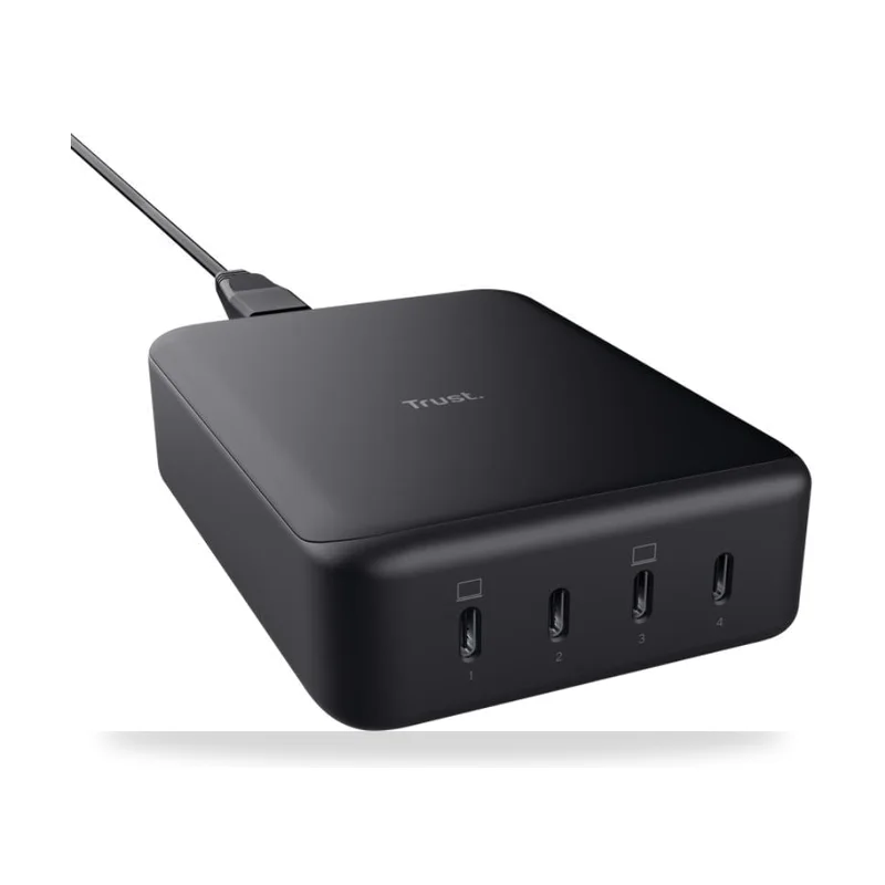 Cargador de Pared GaN Trust Maxo/ 4xUSB Tipo-C/ 240W/ Automático/ Voltaje 5-20V