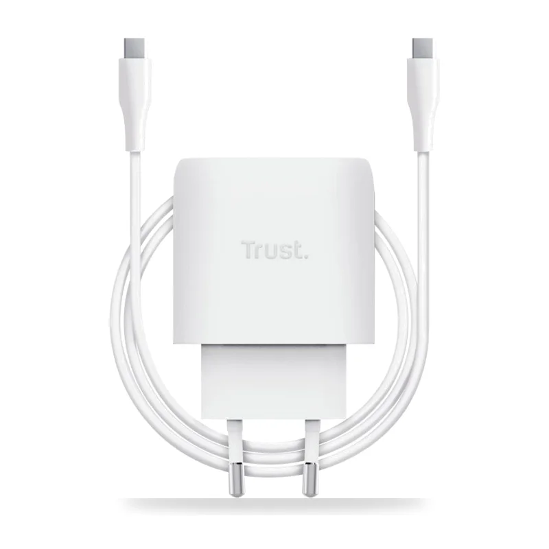 Cargador de Pared GaN Trust Maxo 45W/ 1xUSB Tipo-C/ Incluye Cable USB Tipo-C/ 45W