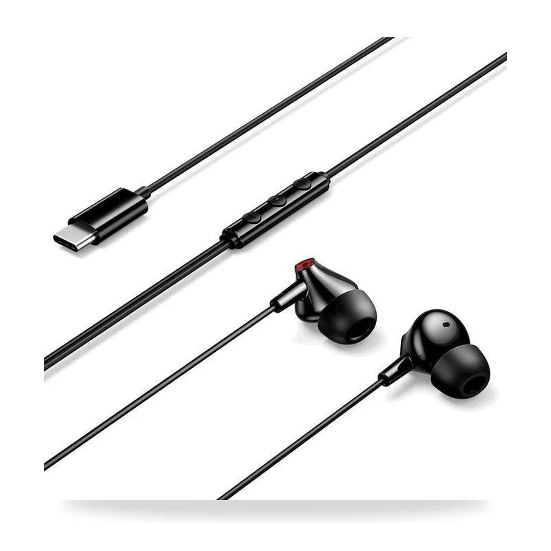 Auriculares Intrauditivos Vention Echo Lite USB-C In-Ear/ con Micrófono/ USB Tipo-C/ Negros