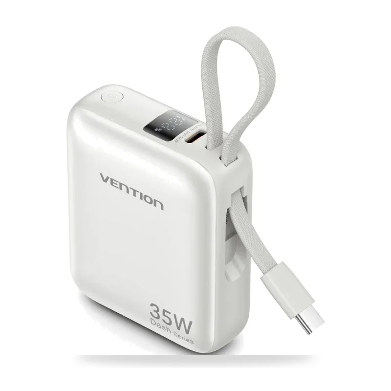 Powerbank 10000mAh Vention FHEN0/ 35W/ Beige/ Incluye Cable USB Tipo-C