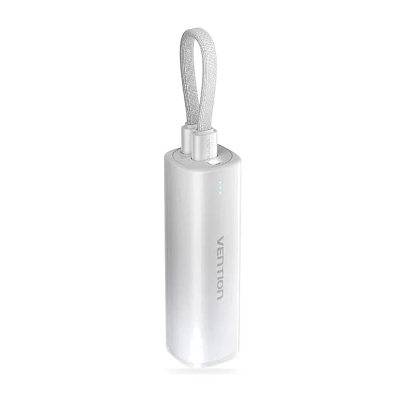 Powerbank 5000mAh Vention FHWM0/ 20W/ Gris/ Incluye Cable USB Tipo-C y Lightning