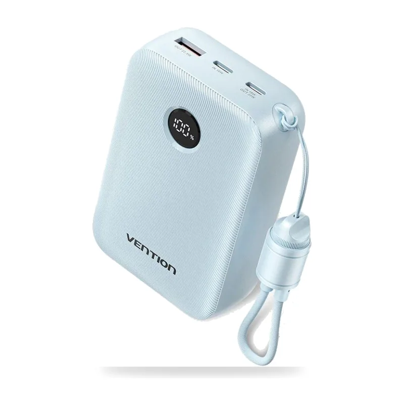 Powerbank 20000mAh Vention FKBL0-C/ 22.5W/ Azul/ Incluye Cable USB Tipo-C