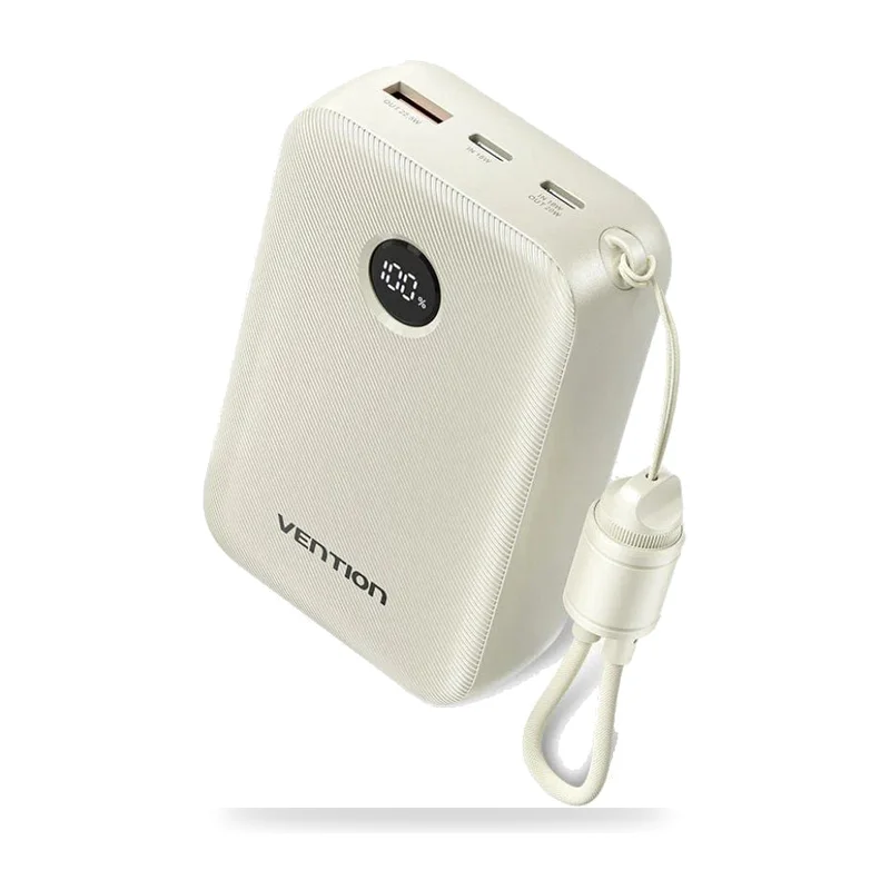 Powerbank 20000mAh Vention FKBN0-C/ 22.5W/ Beige/ Incluye Cable USB Tipo-C