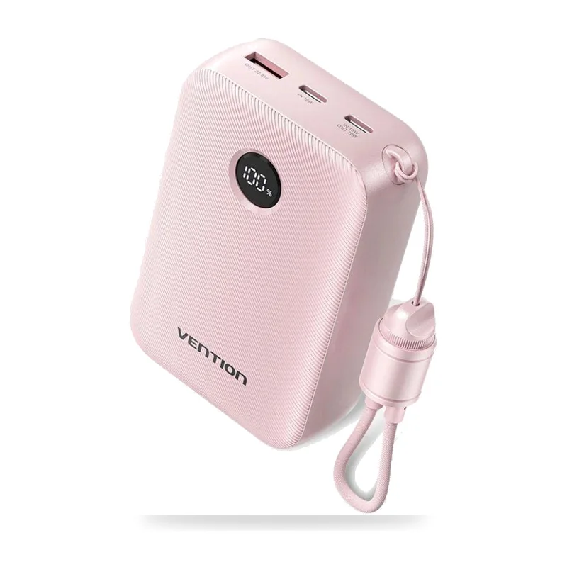 Powerbank 20000mAh Vention FKBP0-C/ 22.5W/ Rosa/ Incluye Cable USB Tipo-C