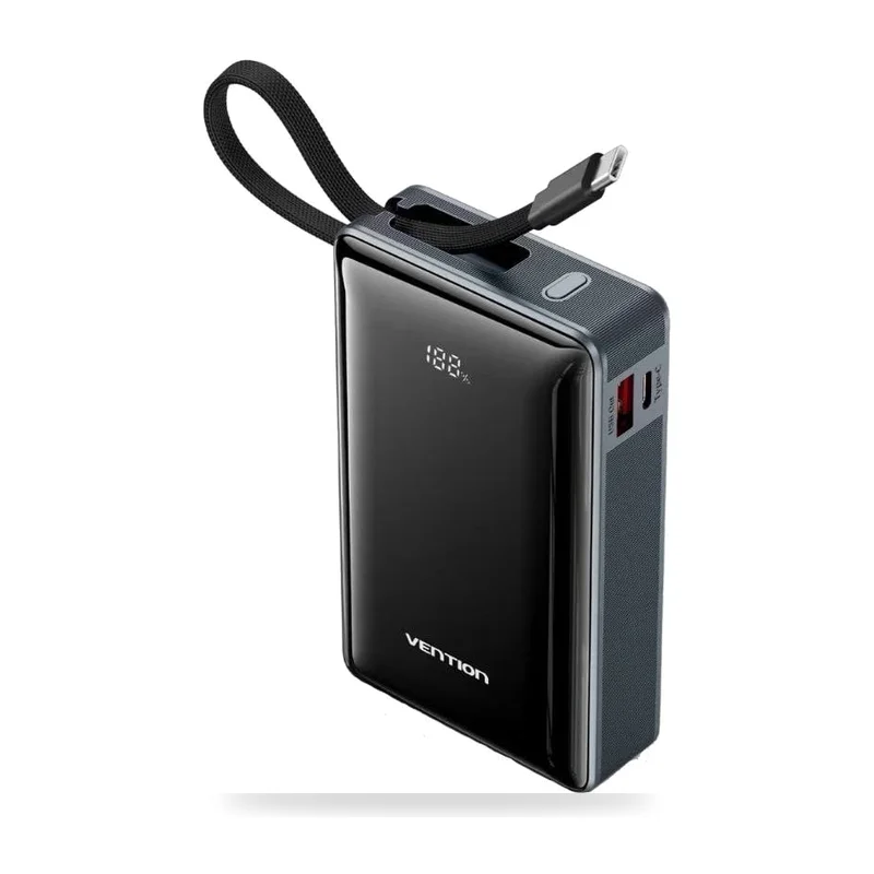 Powerbank 20000mAh Vention FKDM0/ 65W/ Gris/ Incluye Cable USB Tipo-C