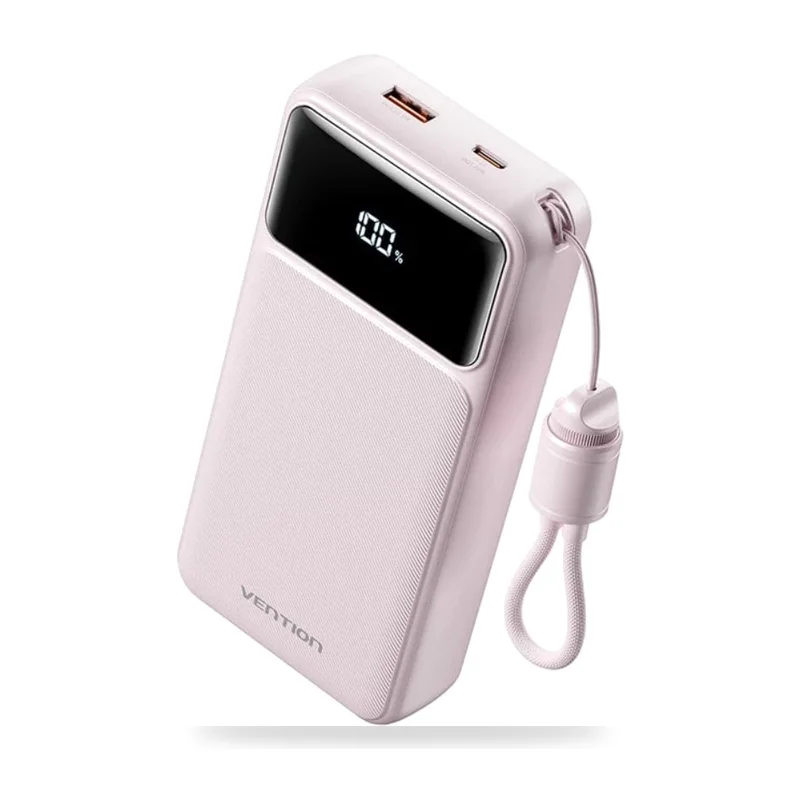 Powerbank 20000mAh Vention XGYP0-40-TY/ 22.5W/ Rosa/ Incluye Cable USB Tipo-C