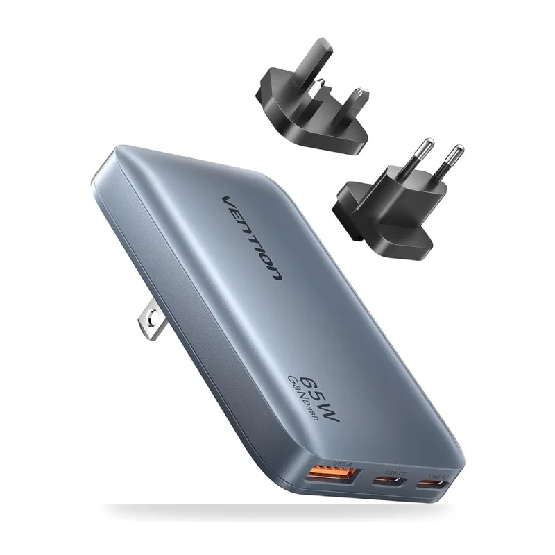 Cargador de Pared Universal GaN para Viaje Vention FCBH0/ 2xUSB Tipo-C/ 1x USB/ 65W