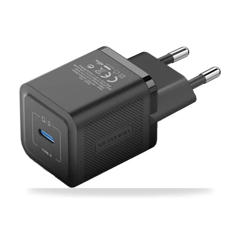 Cargador de Pared GaN Vention FEPB0-EU/ 1xUSB Tipo-C/ 20W