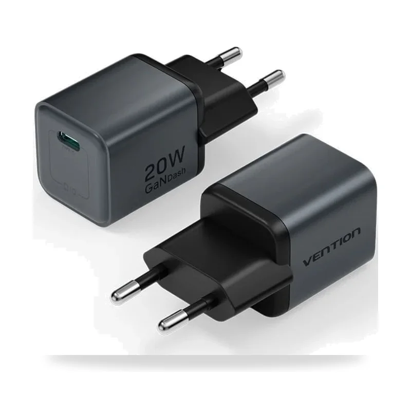 Cargador de Pared GaN Vention FEVH0-EU/ 1xUSB Tipo-C/ 20W