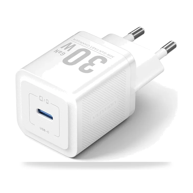 Cargador de Pared GaN Vention FEZW0-EU/ 1xUSB Tipo-C/ 30W