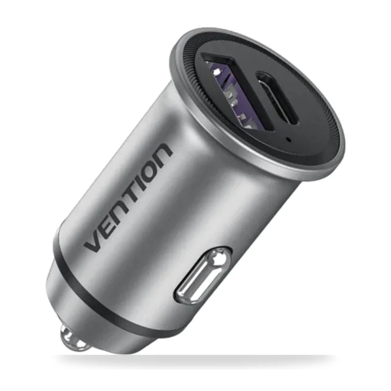 Cargador de Coche Vention FFFH0/ 1xUSB-Tipo C/ 1xUSB/ 30W