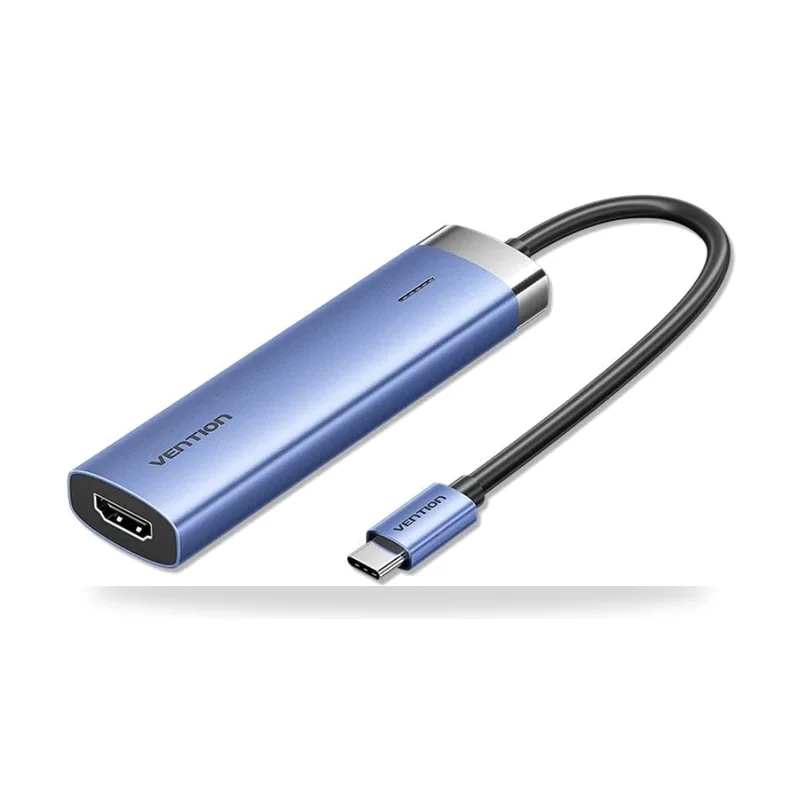 Docking USB Tipo-C Vention TGESB/ 3xUSB/ 1xHDMI 4K/ 1xUSB Tipo-C PD/ Azul