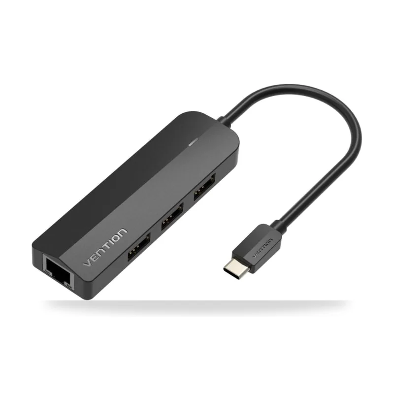Hub USB Tipo-C Vention TGOBB/ 3xUSB/ 1xRJ45/ 1x Micro B PD