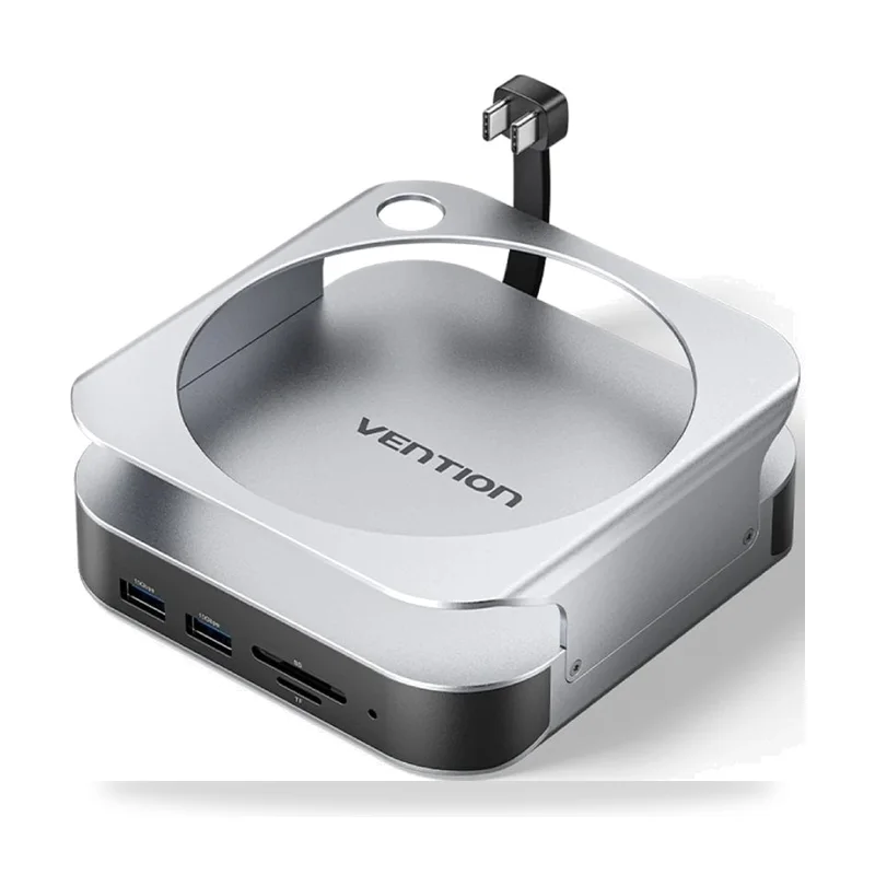 Docking para Mac Mini USB Tipo-C Vention THIHAG/ Ranura SSD M.2/ 4xUSB/ 1xUSB Tipo-C/ 1xDisplayPort 4K/ 1xLector Tarjetas/ 1xJack 3.5mm