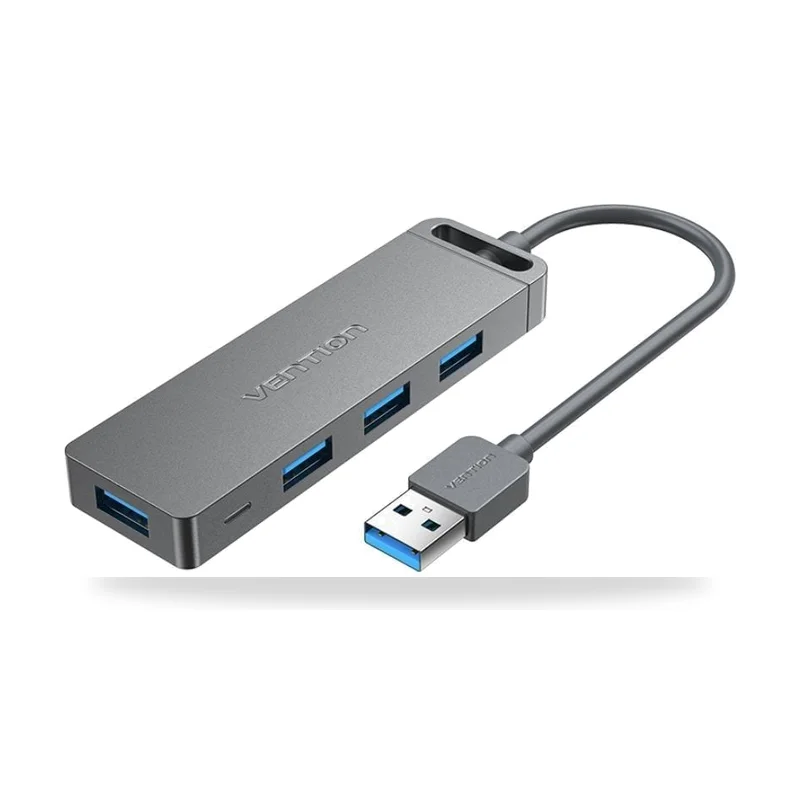 Hub USB 3.0 Vention CHLHB/ 4xUSB/ 1xMicroUSB PD/ Gris