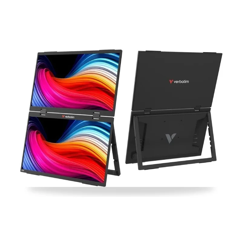 Monitor Portátil Táctil Verbatim Duo Essentials 15.6" + 15.6"/ Full HD/ Multimedia/ Negro