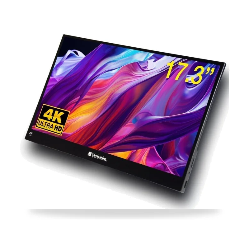 Monitor Portátil Táctil Verbatim PMT-17-4K 17.3"/ 4K/ Multimedia/ Negro