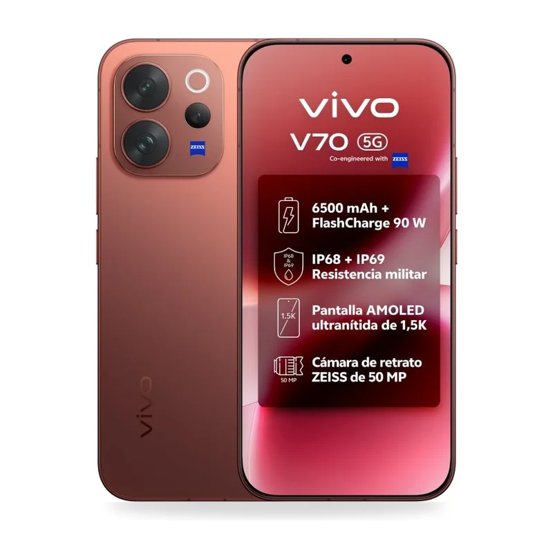 Smartphone Vivo V70 8GB/ 256GB/ 6.59"/ 5G/ Marrón