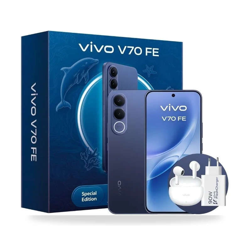 Smartphone Vivo V70 FE 8GB/ 512GB/ 6.83"/ 5G/ Azul/ Incluye Cargador + Auriculares