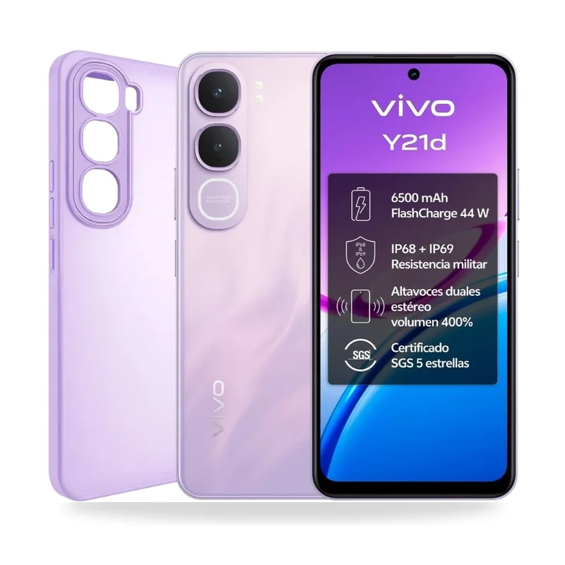 Smartphone Vivo Y21D 4GB/ 128GB/ 6.68"/ Púrpura