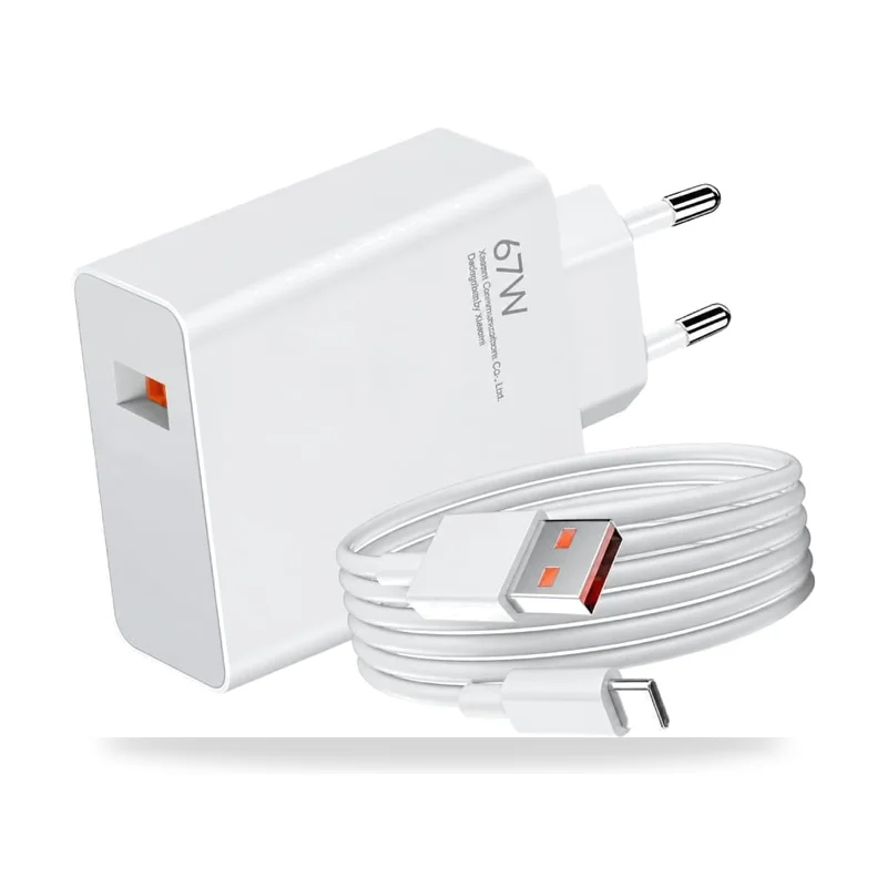 Cargador de Pared Xiaomi 67W HyperCharge Combo (Type-A)/ 1xUSB + Cable USB Tipo-C/ 67W