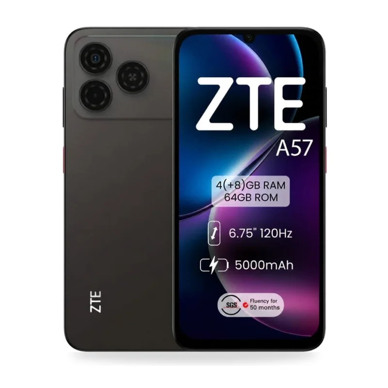 Smartphone ZTE A57 4GB/ 64GB/ 6.75"/ Negro