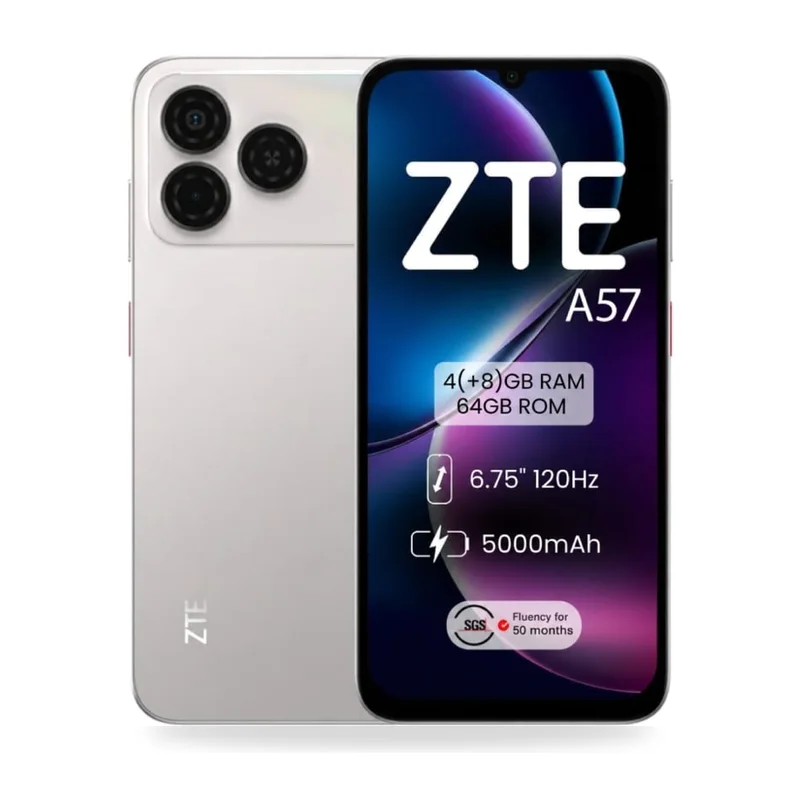 Smartphone ZTE A57 4GB/ 64GB/ 6.75"/ Plata