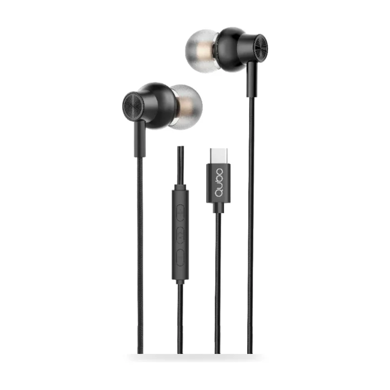 Auriculares Intrauditivos Qubo/ con Micrófono/ USB Tipo-C/ Negros