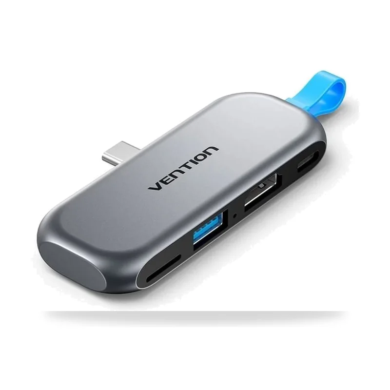 Docking Sin Cables USB Tipo-C Vention THYH0/ 1xUSB/ 1xHDMI/ 1xUSB Tipo-C PD/ 1xLector de Tarjetas/ Gris