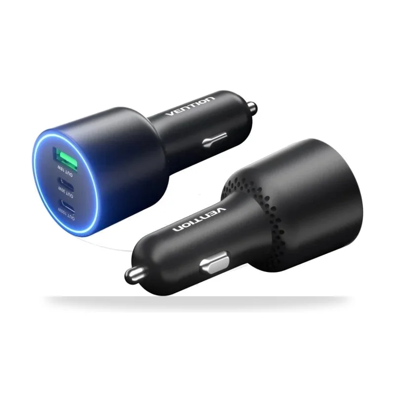Cargador de Coche Vention FFQB0/ 2xUSB-Tipo C/ 1xUSB/ 100W