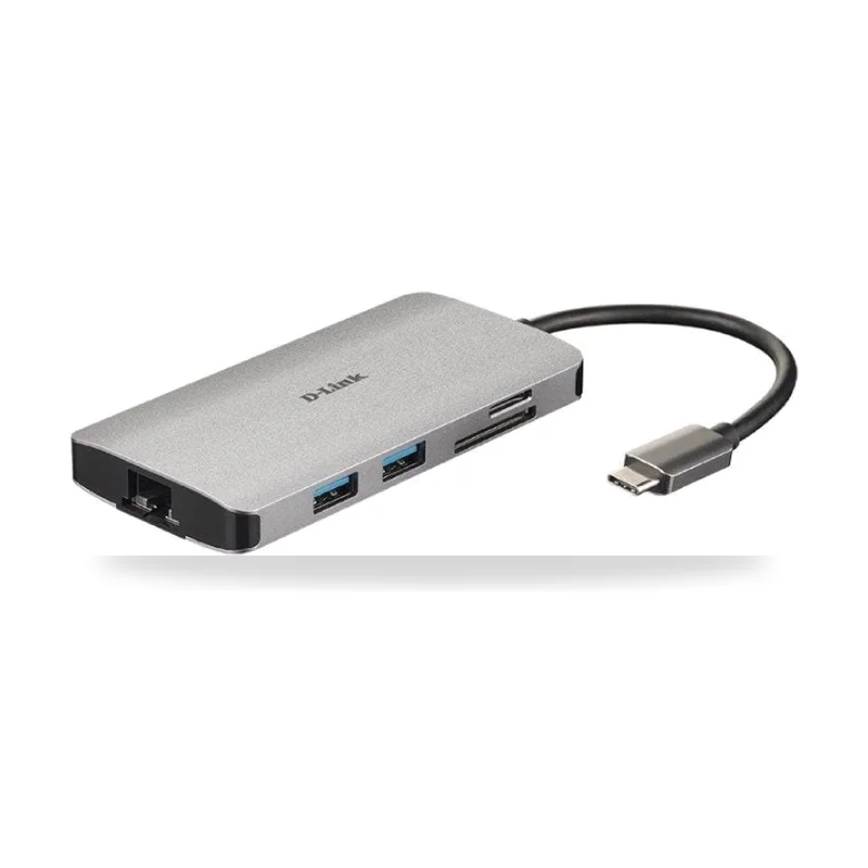Docking USB Tipo-C D-Link/ 3xUSB/ 1xUSB Tipo-C/ 1xThunderbolt/ 1xHDMI 4K/ 1xRJ45/ 1xLector tarjetas/ Gris