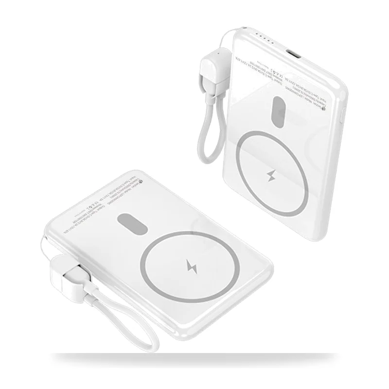 Powerbank 5000mAh Leotec/ 20W/ Wireless/ Blanca/ Incluye Cable USB Tipo-C